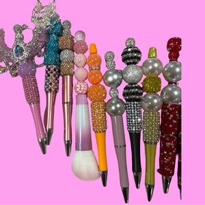 Colorful Bejeweled Pens and Brush Set 2 for the price of one